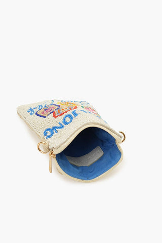 Mahjong Street Fully Hand-Beaded Crossbody Bag