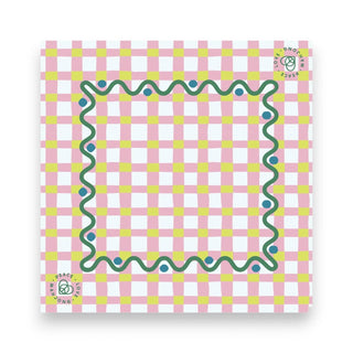 Pink Cabana Plaid Mahjong Mat