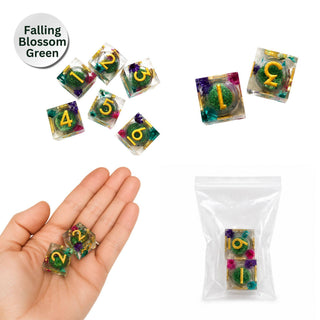 Falling Blossom (Green) Mahjong Large Dice Gift Ready
