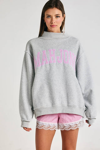 Mahjong Sweatshirt: Kelly Green/Gray