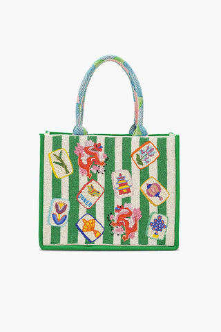 Mahjong Muse Hand-Beaded Large Tote