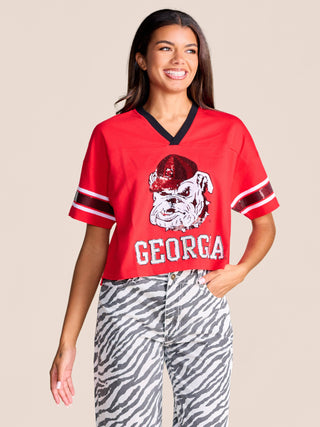 The Blitz Sequin Jersey Tee | Georgia: SM