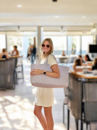 Woven Mahjong Carryall : Cream