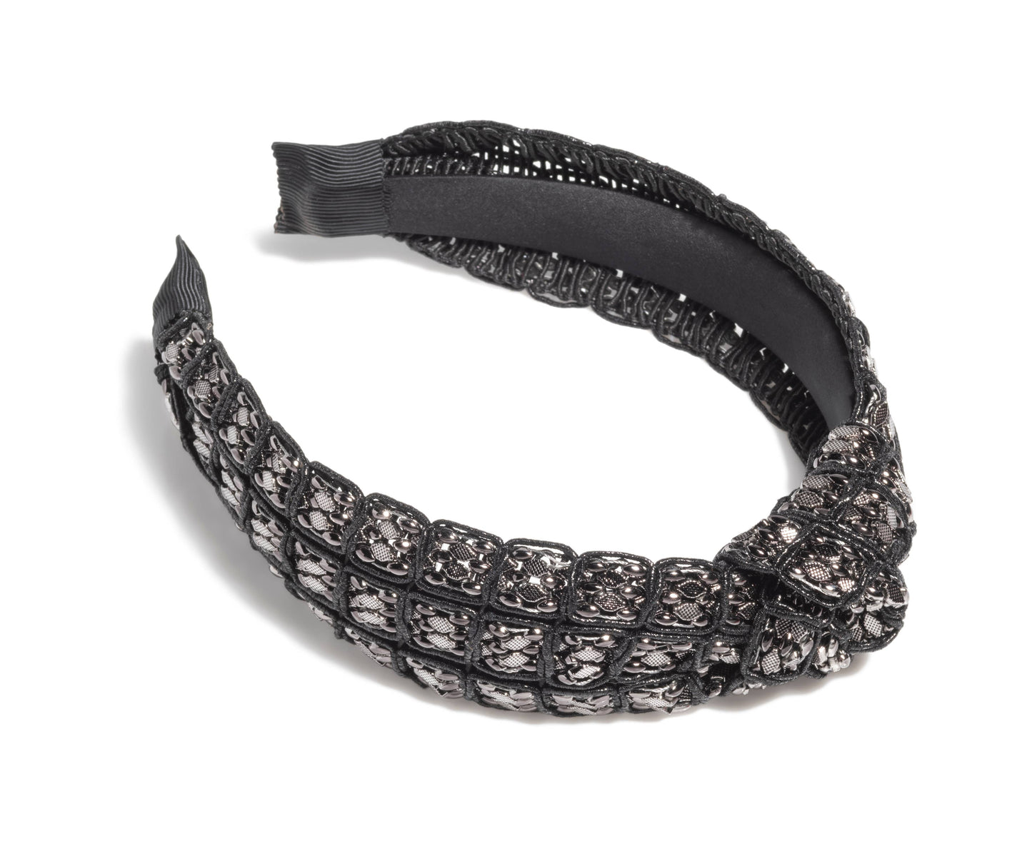 MESH BEAD KNOTTED HEADBAND: GOLD