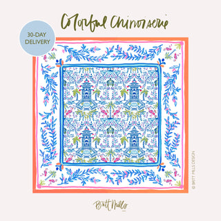 Britt Mills Mahjong Mat: Colorful Chinoiserie (Pre Order)