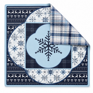 Snowflake Reindeer Lodge Double-Sided Leatherette Mahj Mat