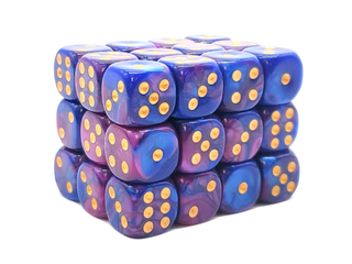 36ct 12mm D6 Dice Set: Vorpal - Lavender & Blue w/ Gold
