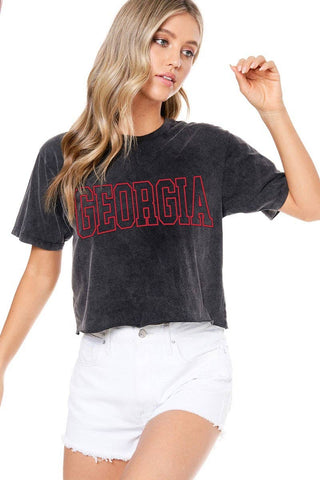 'PUFF' Georgia Graphic T-Shirt: BLACK