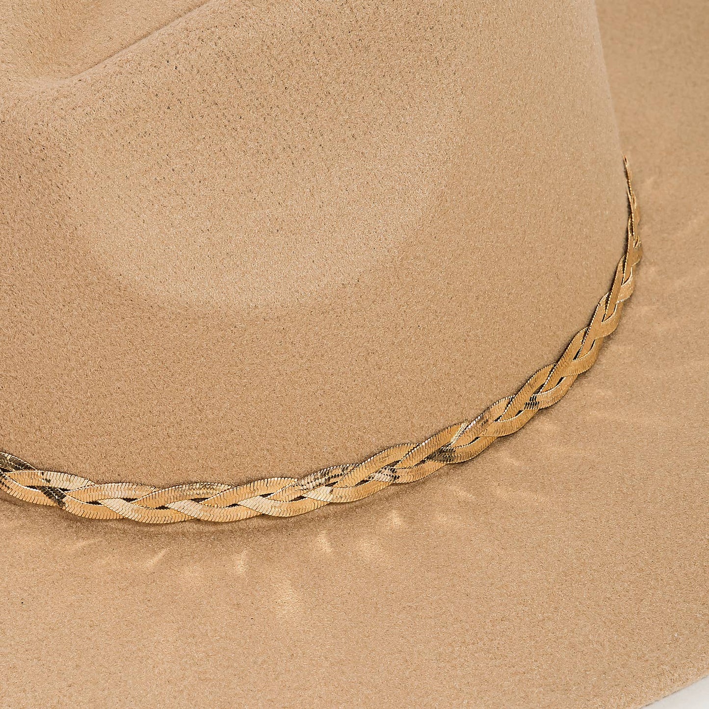 Braided Snake Chain Fedora Hat: KHAKI