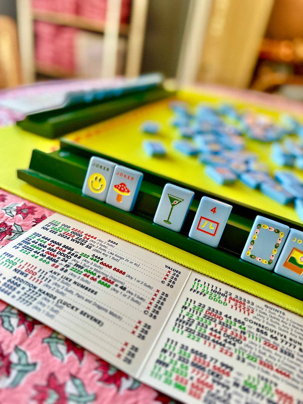 Mahjong Racks & Pushers (Set of 4): Pink