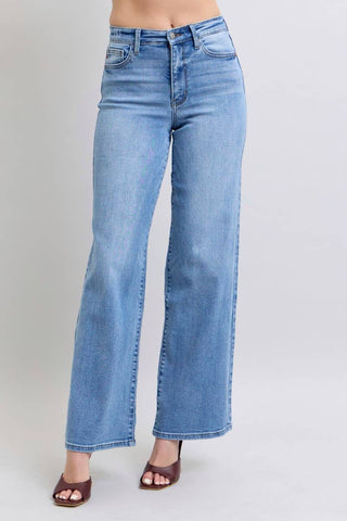Judy Blue Vintage Wash Retro Wide Leg Jeans