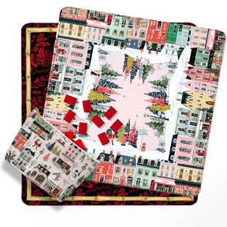 Winter city mahjong mat