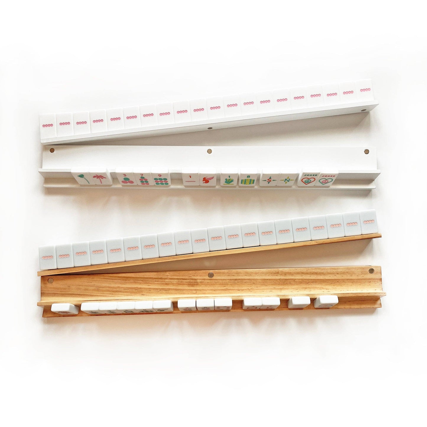 Mahjong Racks & Pushers (Set of 4): Purple