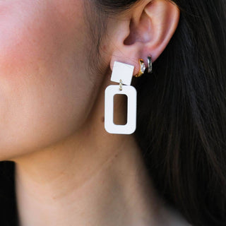 Logan Earrings: White