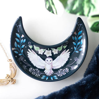 Crescent Moon Owl Dice Dish