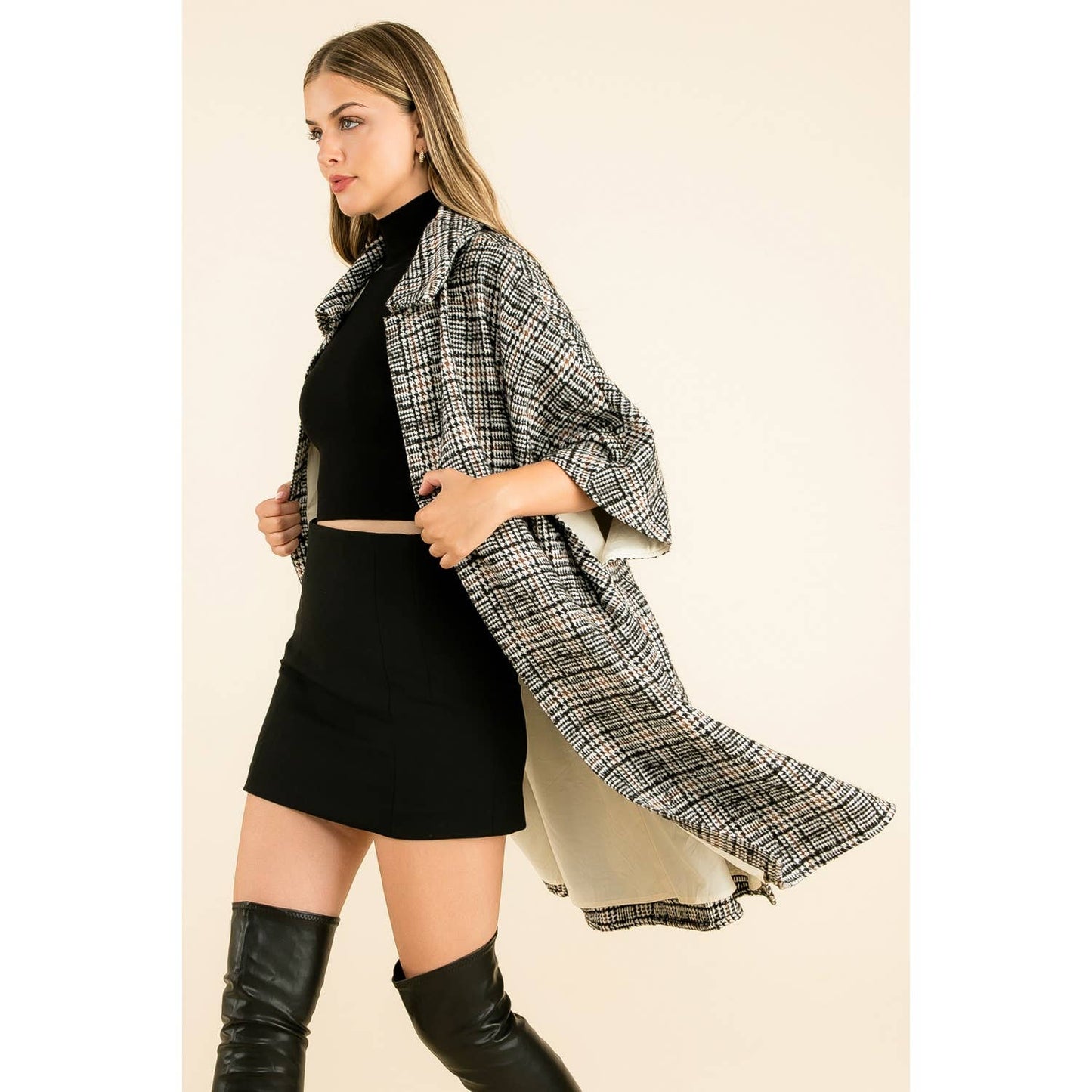 Myra Plaid Long Coat