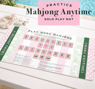 Mahjong Solo Practice Mat: Blue Palm