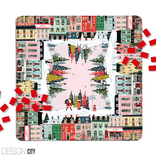 Winter city mahjong mat