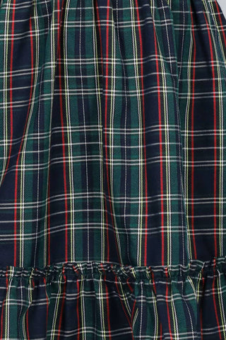 V-Back 2 Bow Accent Feminine Plaid Blouse Top VT82621A: Hunter Green / L