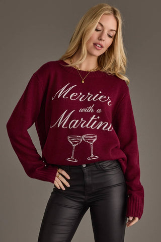 Burgundy Merrier with a Martini Sweater
