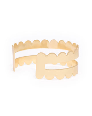 Remi Scalloped Edge Cuff Brass
