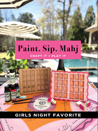 Mahjong Solo Practice Board DIY Kit | Paint, Sip & Play