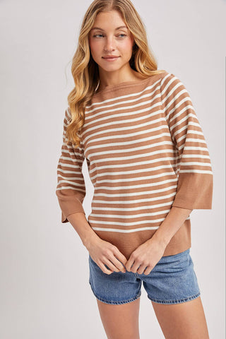Raquel Boatneck Sweater: Tan