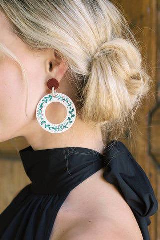 Holiday Wreath Dangle Earrings