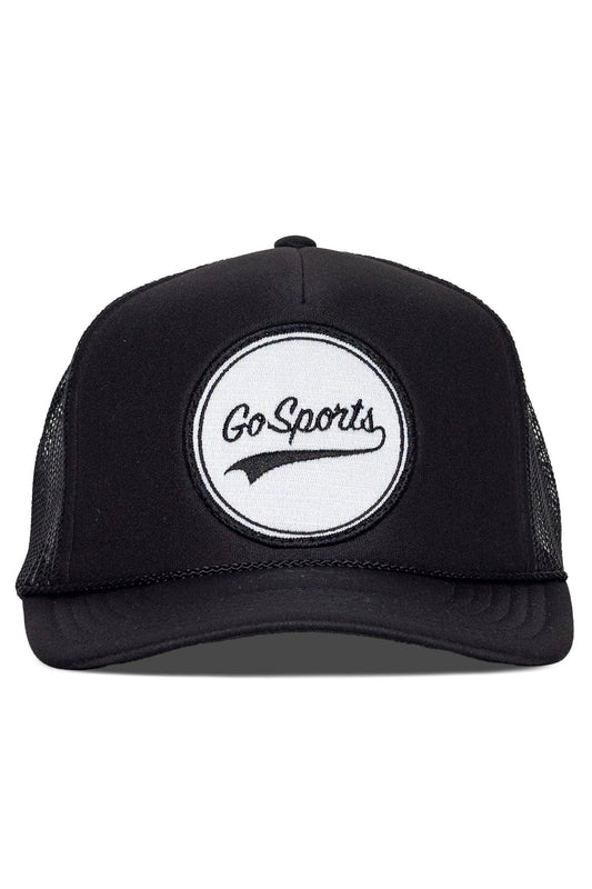 Go Sports Trucker Hat in Black: Black