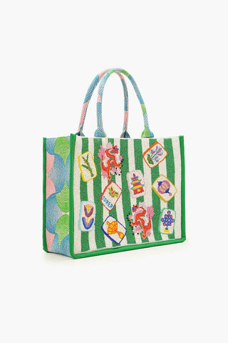 Mahjong Muse Hand-Beaded Large Tote