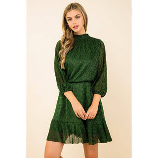 Cecille Metallic Mesh Dress