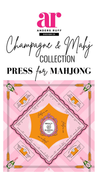 'Press for Mahjong' Mat | Champagne & Mahj Collection: 31.5" x 31.5"