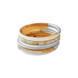 Metallic Silver Mix Bangle Set