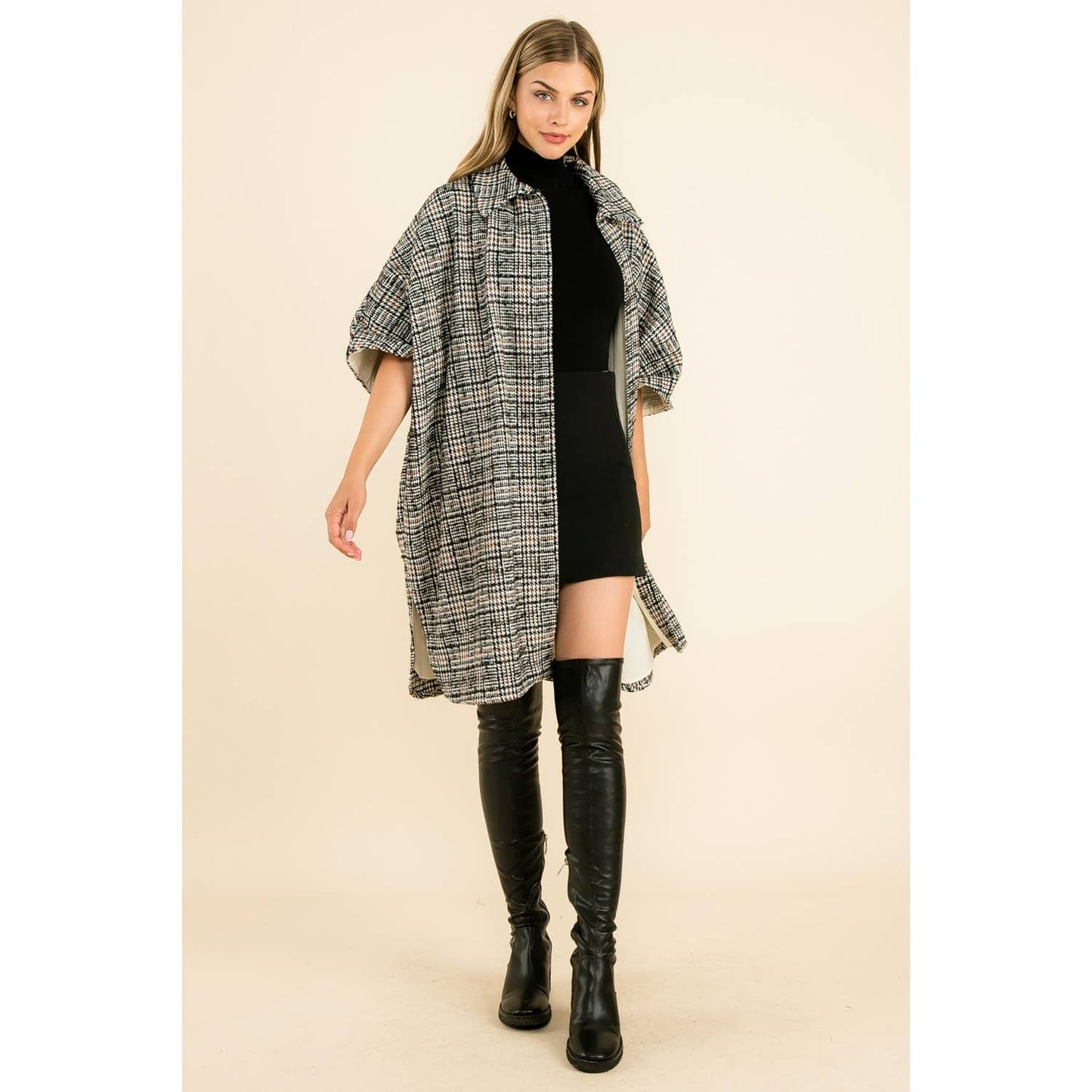 Myra Plaid Long Coat