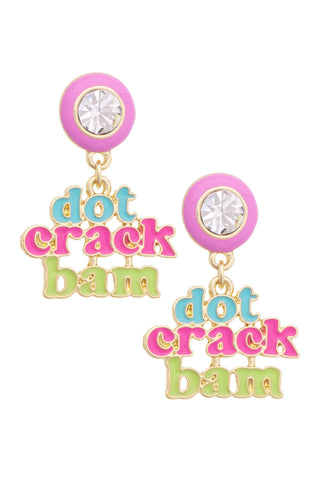 Dot Crack Bam Enamel Bezel Earrings in Lilac (Preorder)