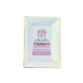 Pink Book Stack Dice Dish