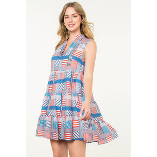 Sleeveless Striped Pattern Dress