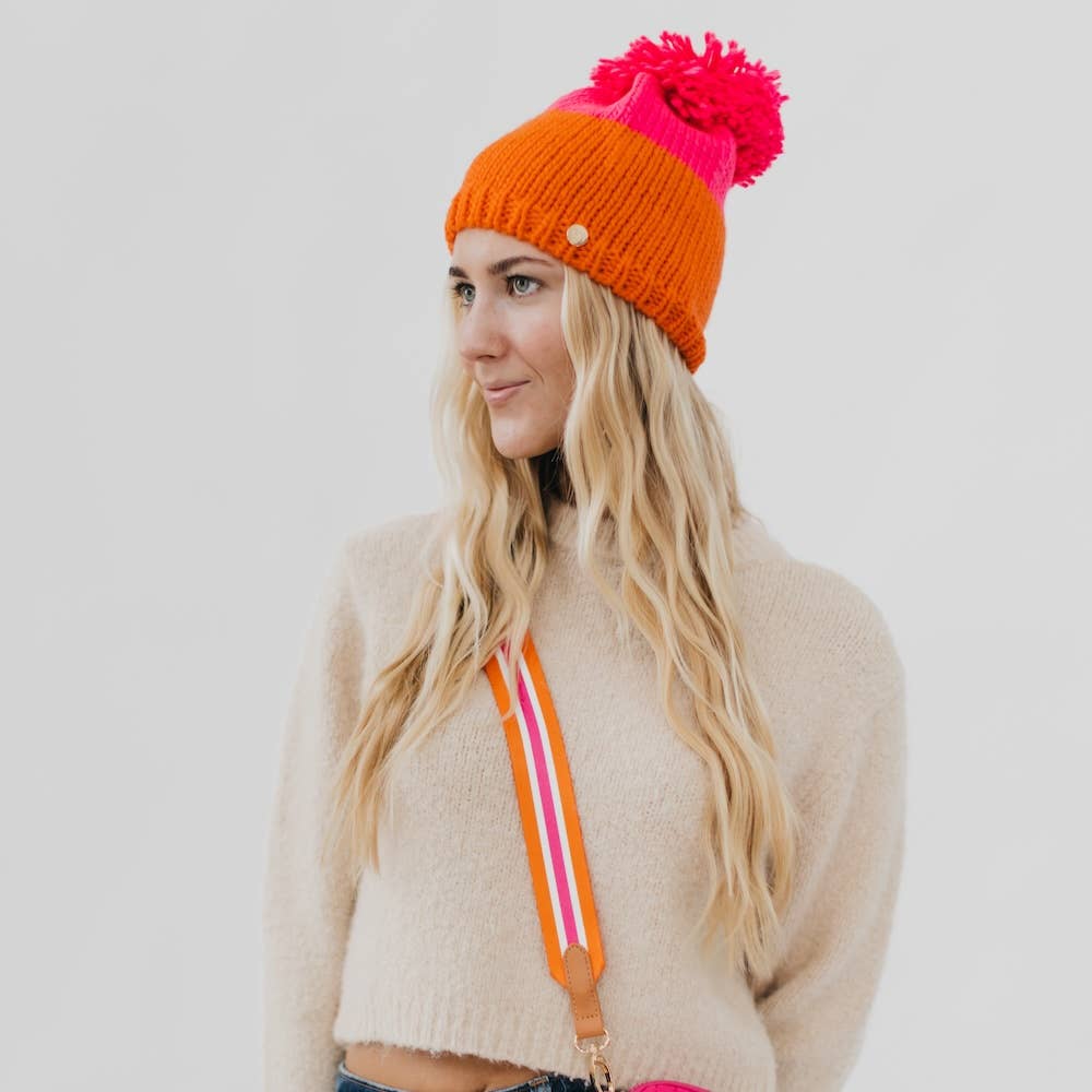 Maeve Snow Beanie Fuschia/Orange