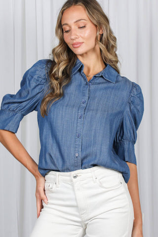 Charlotte Chambray Top