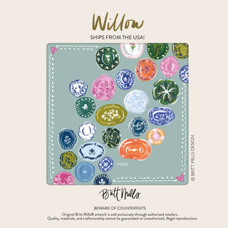 Willow Neoprene Mahjong Mat: 32.5" x 32.5"