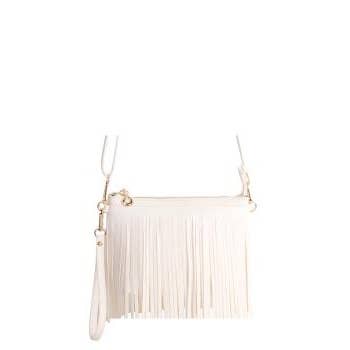 CROSSBODY FRINGE BAG: Fuchsia