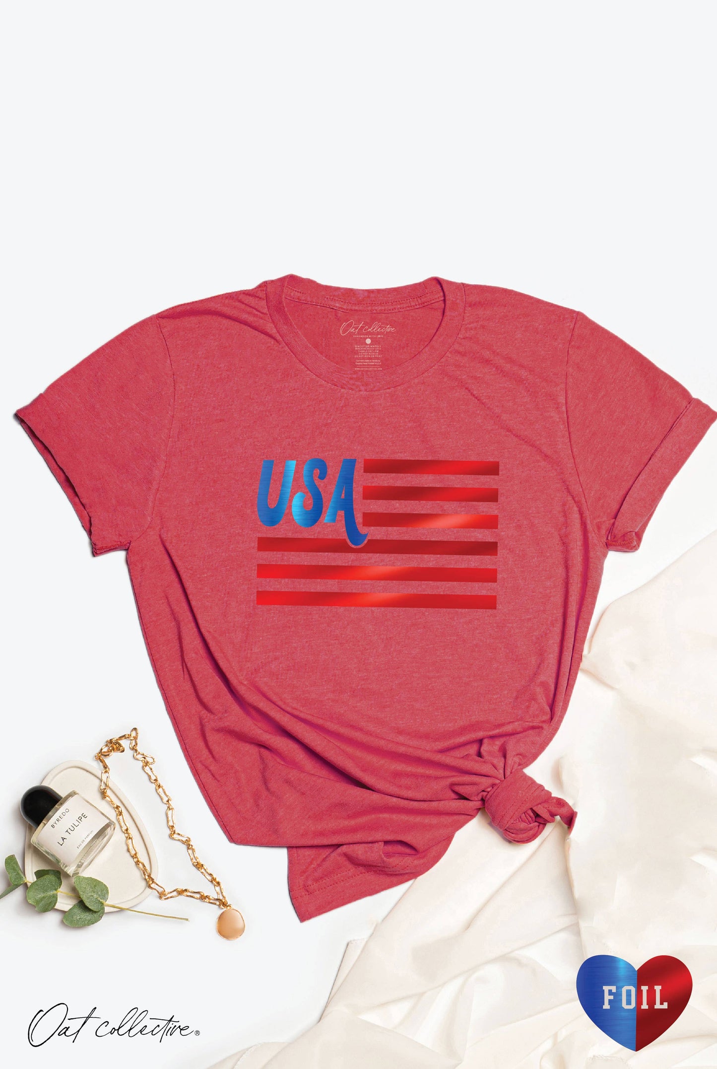 USA FOIL Graphic T-shirt: Blue