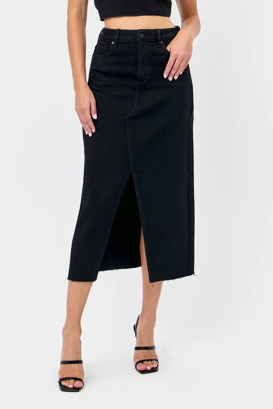 Black 34" Inseam Midi Skirt: M