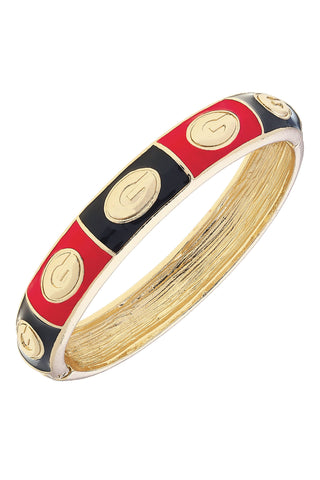 Georgia Bulldogs Sculpted Enamel Checkered Hinge Bangle: Red