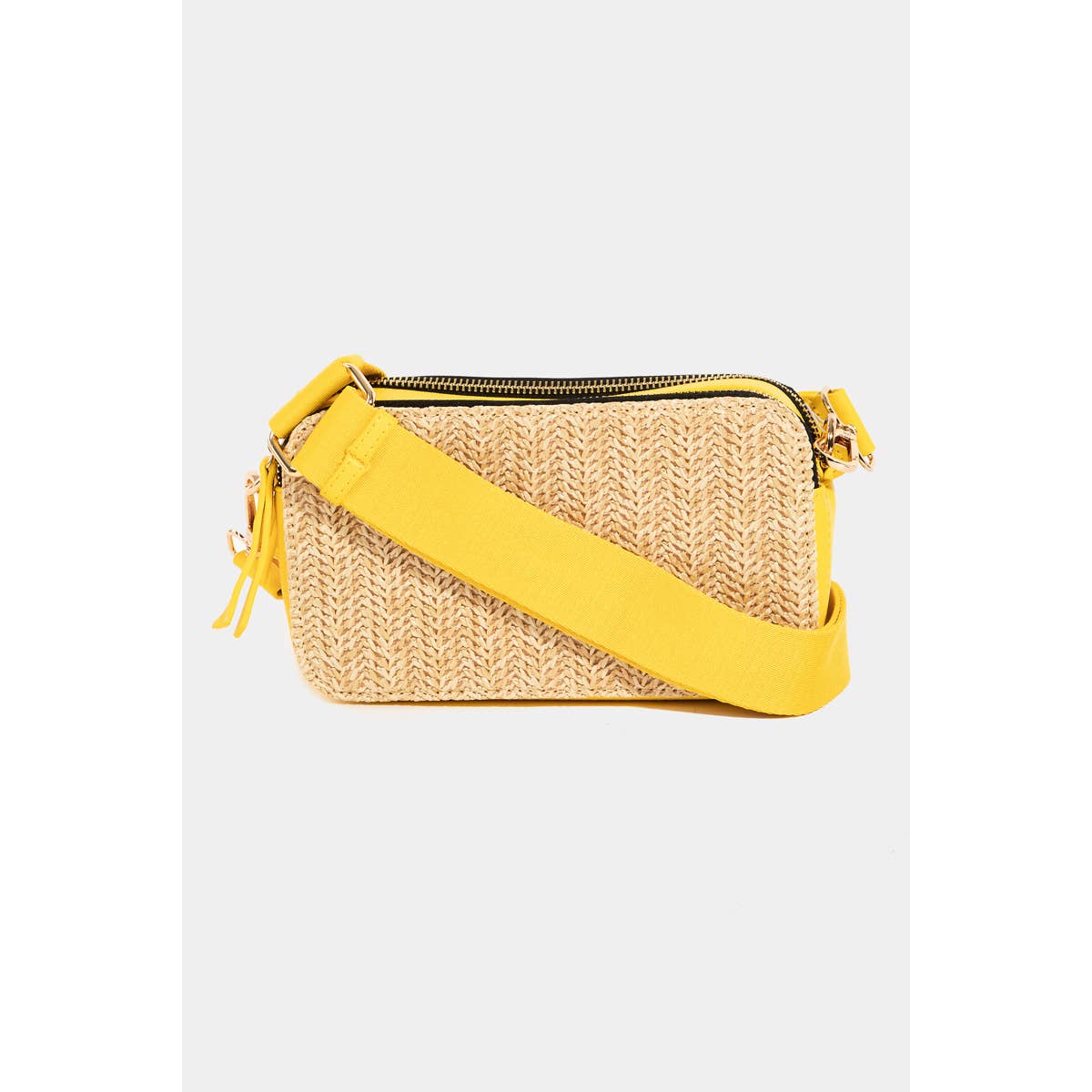 Rectangle Crossbody Straw Bag: KELLY GREEN