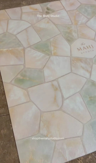 Pearl Stone Leatherette Mahjong Mat