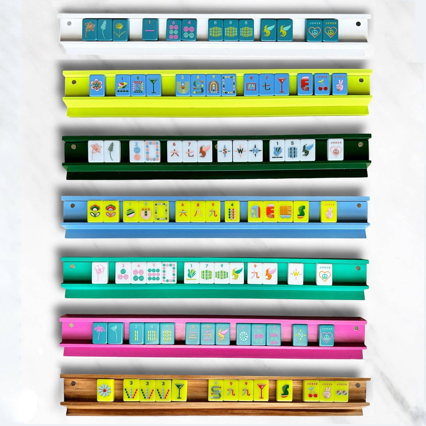 Mahjong Racks & Pushers (Set of 4): Purple