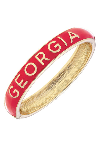 Georgia Bulldogs Sculpted Enamel Hinge Bangle: Red