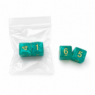 Teal Pearl Mahjong Dice (Set of 2)