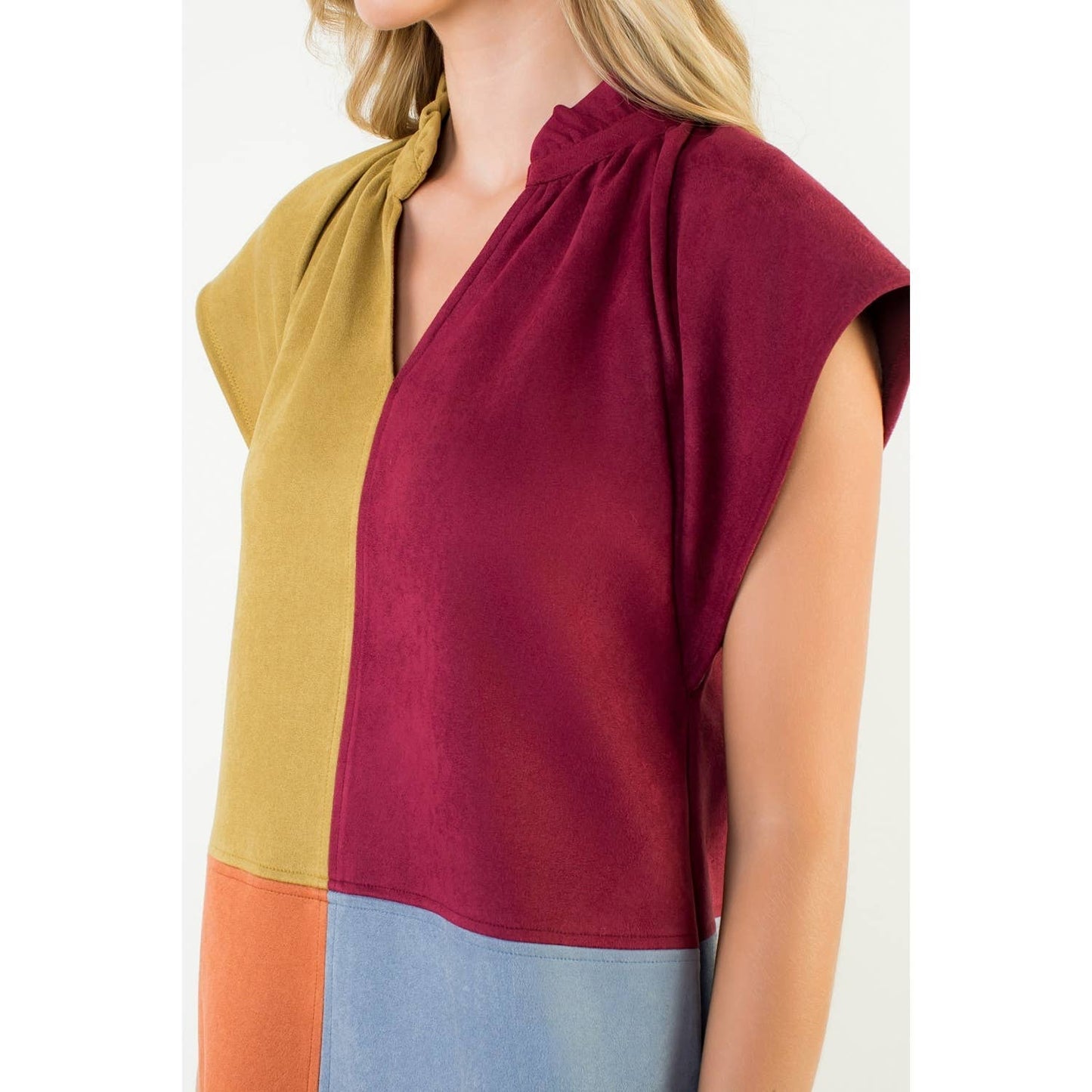 Tara Short Sleeve Color block Dress